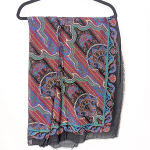 Colorful Paisley Scarf Vintage Chance Encounters, Made In Italy Rayon